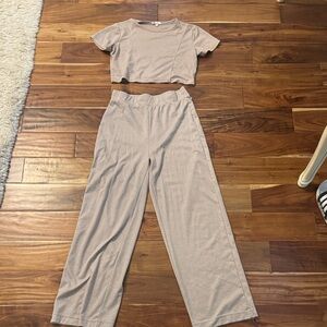 Beige Two-Piece Lounge Set